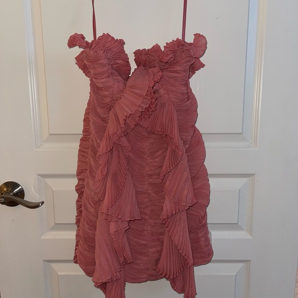 ASOS Pink Strapless Ruffle Dress - Picture 2 of 7